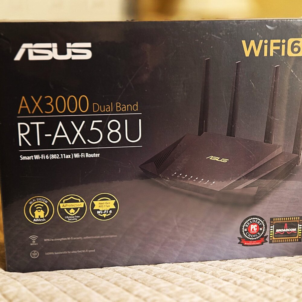 NEW - ASUS RT-AX58U AX3000 Dual Band WiFi 6 (802.11ax) Gigabit Router - SEALED